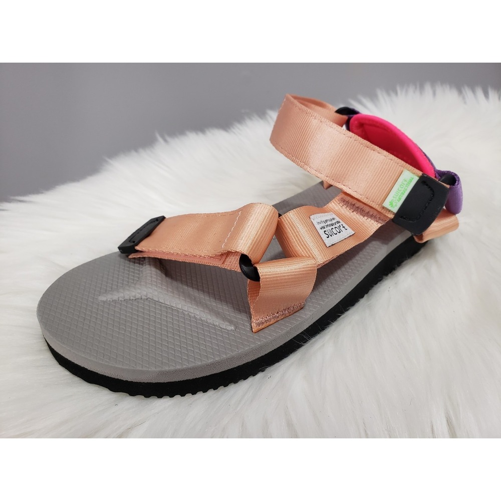 NEW NO BOX WOMENS SZ 7 Suicoke JAPAN Depa Cab Web Ankle Strap Sandal Pink Gray